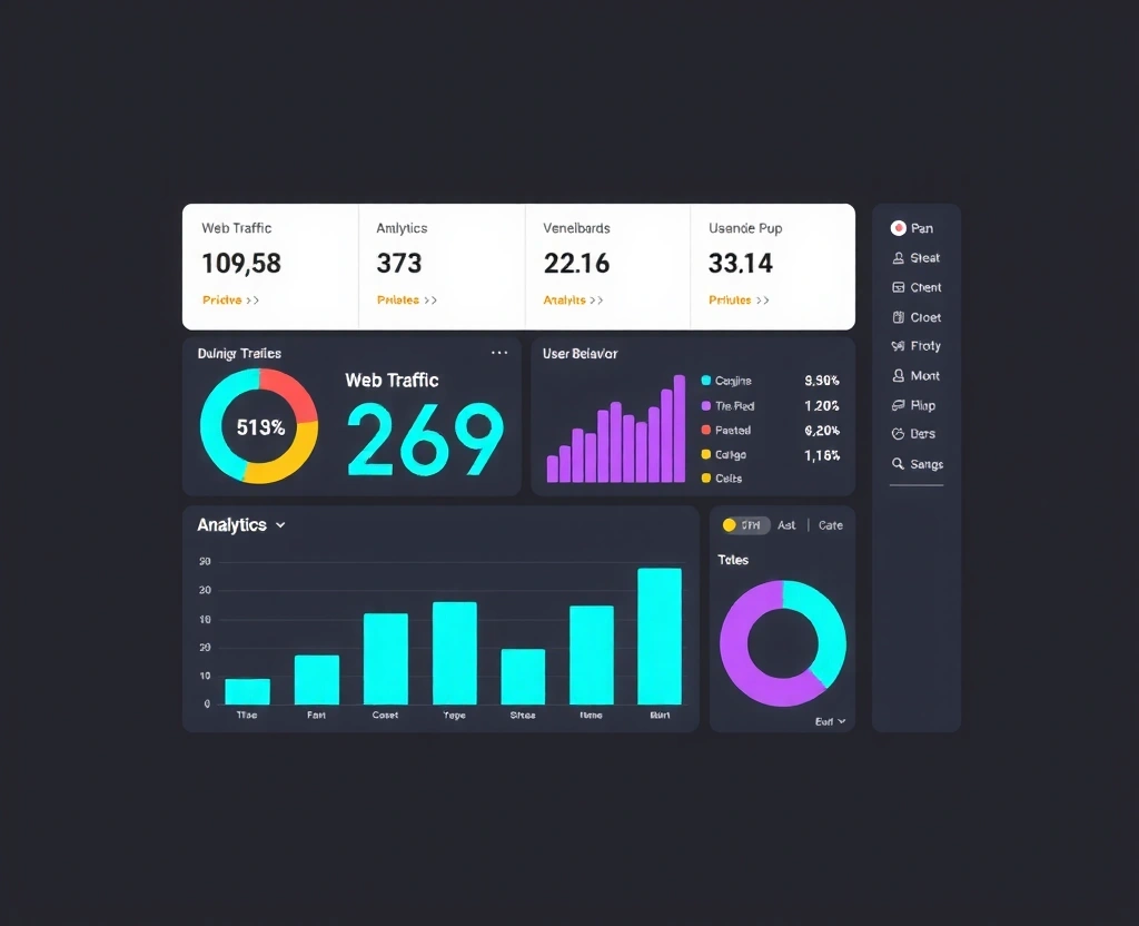 Dashboard de Google Analytics con métricas web